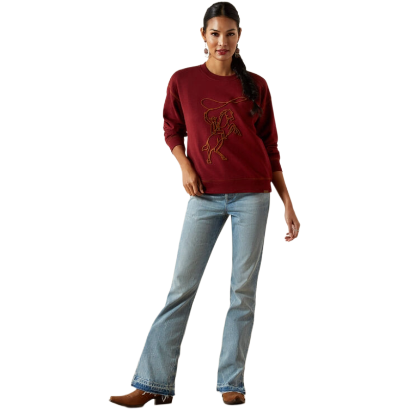 Ariat Ladies Lasso Cabernet Red Sweatshirt 10062799