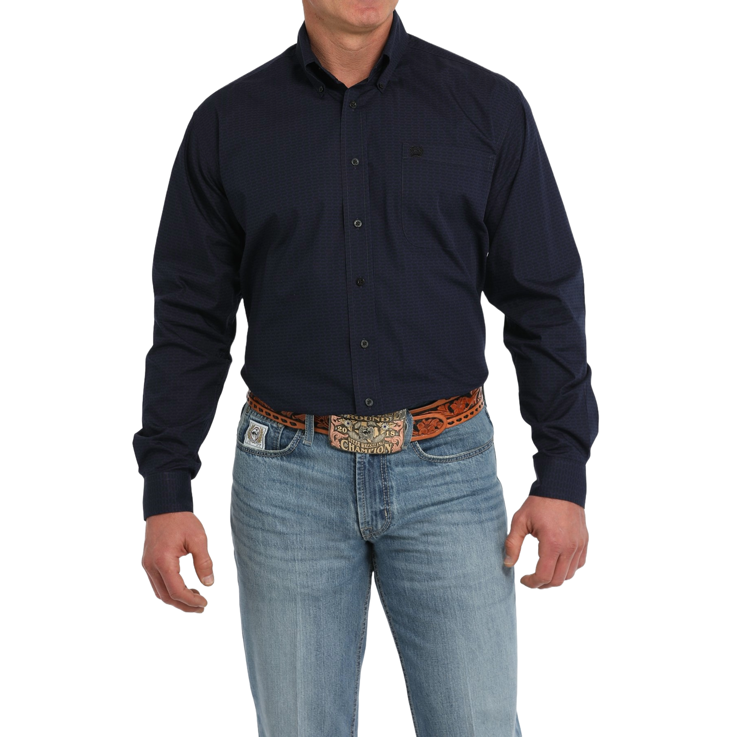 Cinch Men's Long Sleeve Navy Shirt MTW1105856