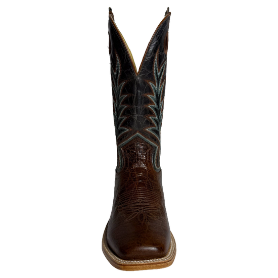 HYER Men's Walton Cowhide Brown & Grey Broad Square Toe Western Boots HM11024