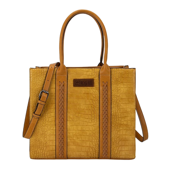 Wrangler Ladies Carry-All Mustard Crossbody Tote Bag WG70-8317BMST