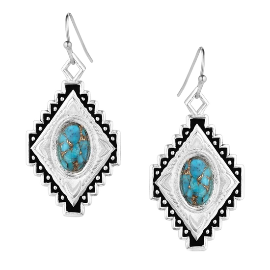 Montana Silversmiths Diamond Of The West Turquoise Earrings ER5661