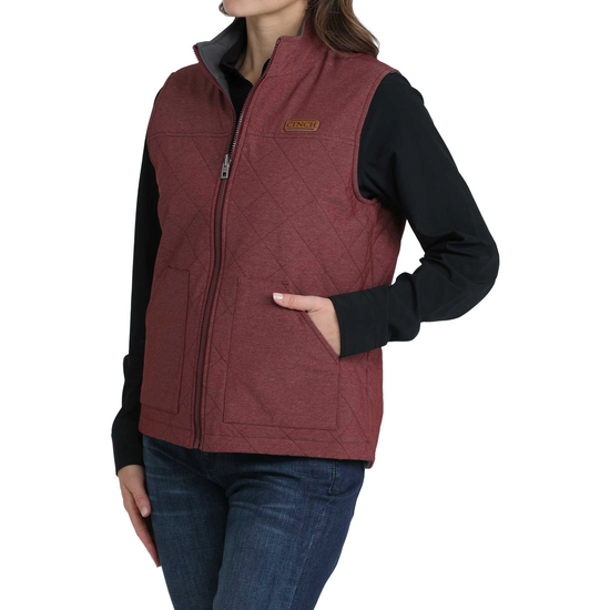 Cinch Ladies Burgundy & Grey Reversible Vest MAV9923002