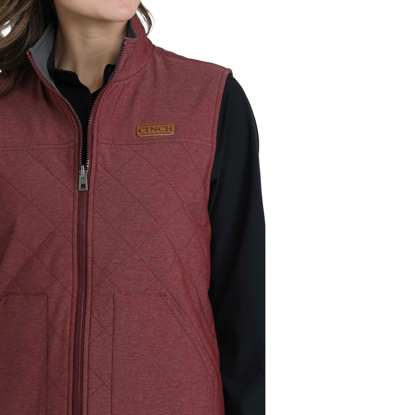 Cinch Ladies Burgundy & Grey Reversible Vest MAV9923002