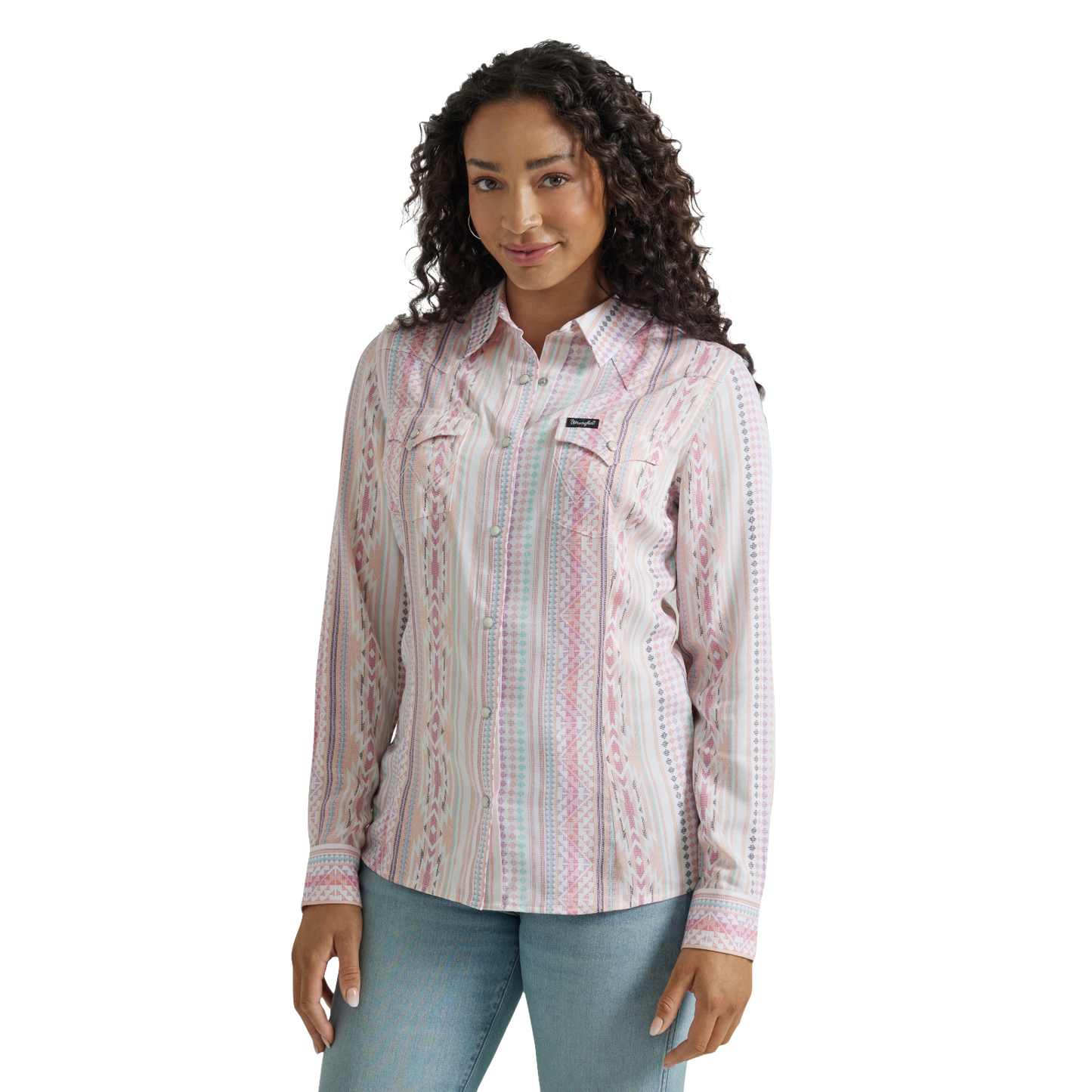 Wrangler Ladies Retro® Aztec Pink Snap Shirt 112347205