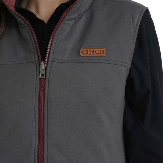 Cinch Ladies Burgundy & Grey Reversible Vest MAV9923002