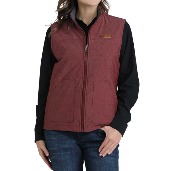 Cinch Ladies Burgundy & Grey Reversible Vest MAV9923002