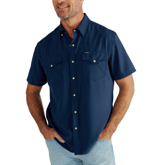 Tecovas Men's Performance Navy Western Button Down Shirt 40362NAV