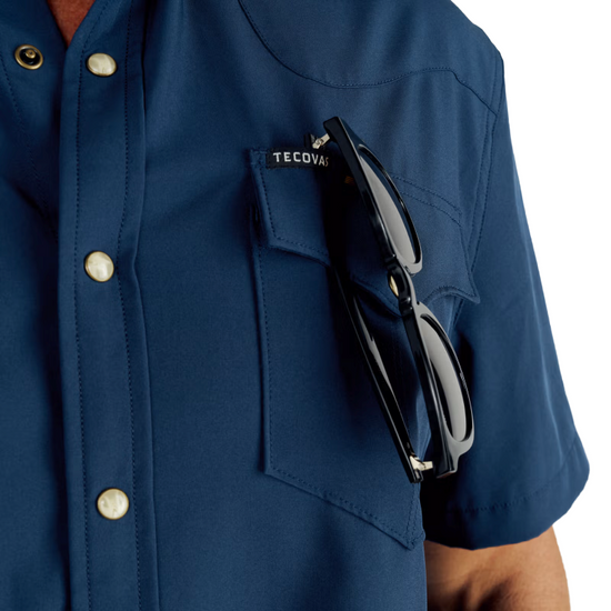 Tecovas Men's Performance Navy Western Button Down Shirt 40362NAV