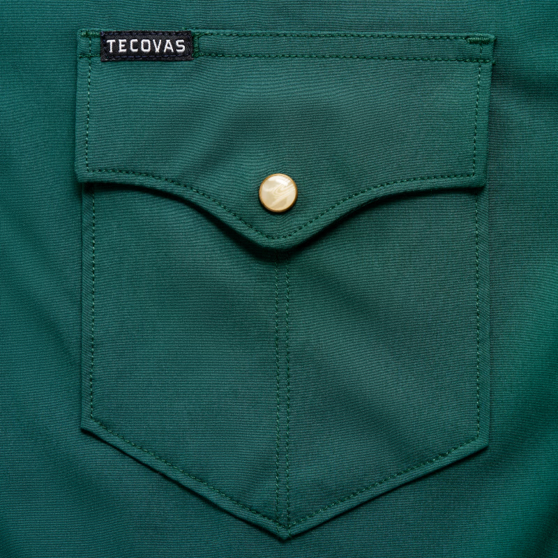 Tecovas Men's Performance Classic Hunter Green Button Down Shirt 40361HTG