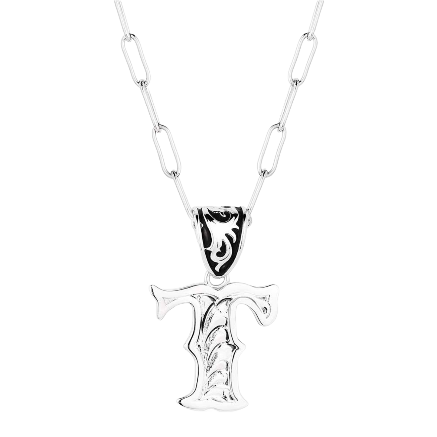 Montana Silversmiths Ladies Western Silver Initial Necklace NC6096-T