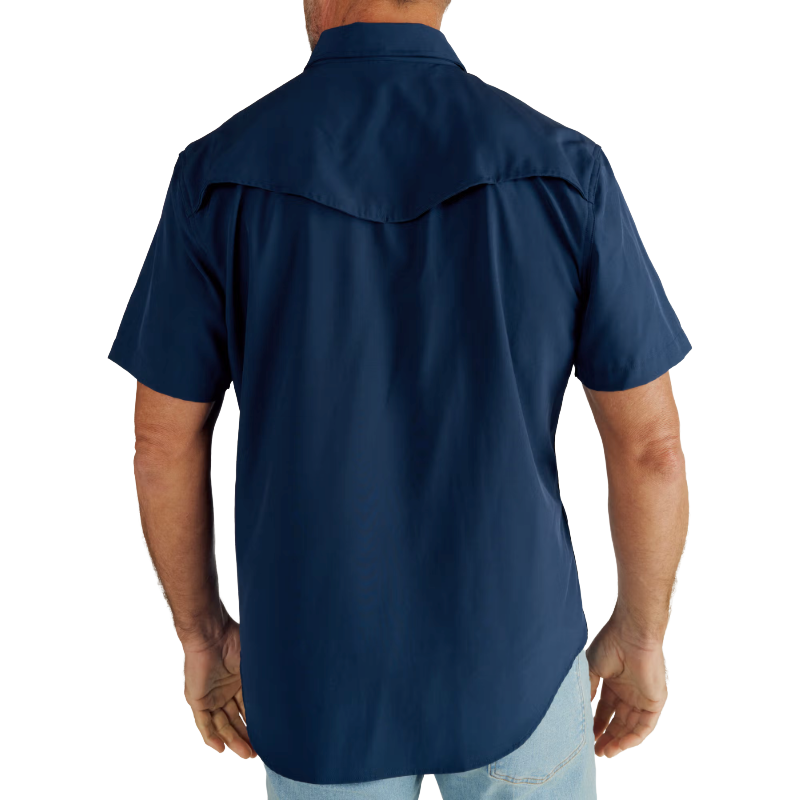 Tecovas Men's Performance Navy Western Button Down Shirt 40362NAV