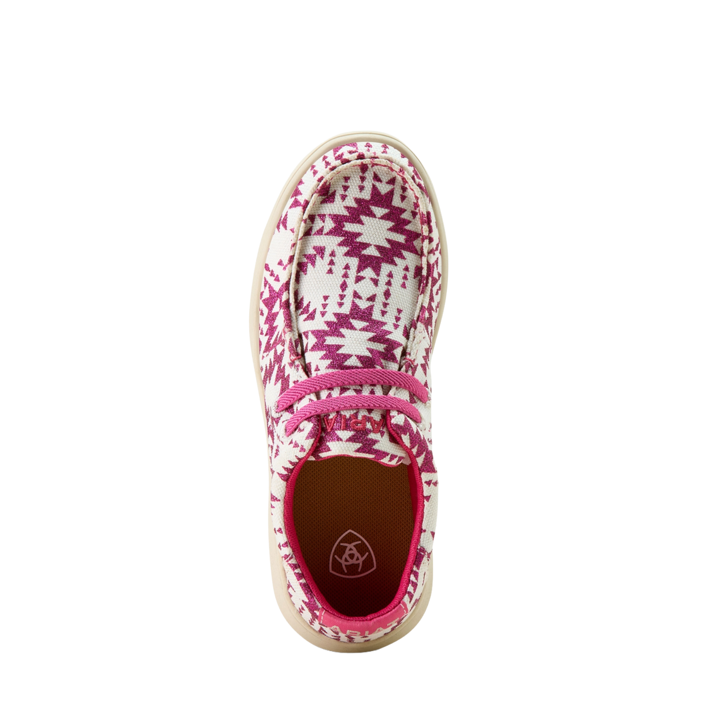 Ariat Girl's Hilo Bright Rose Southwestern Glitter Slip On Shoes 10063934