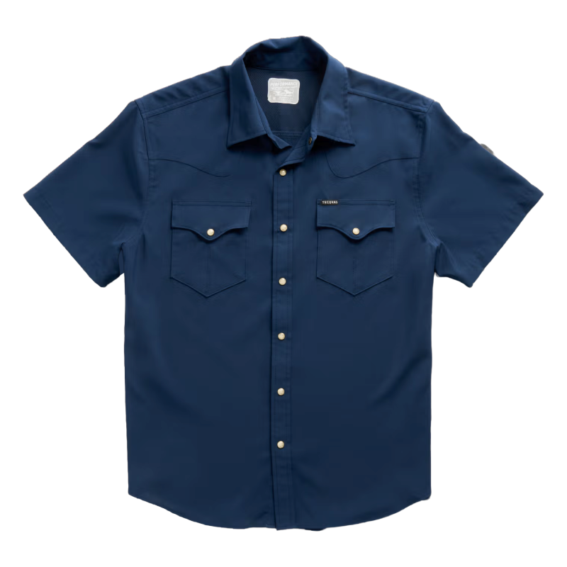Tecovas Men's Performance Navy Western Button Down Shirt 40362NAV