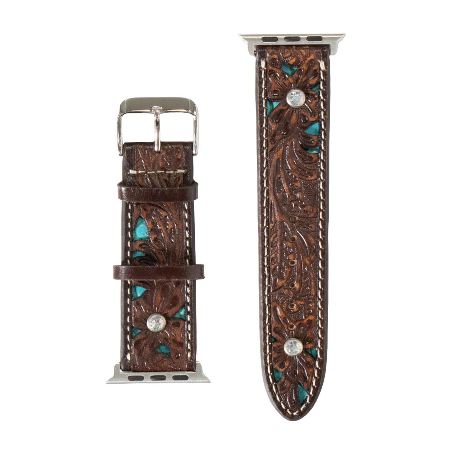 Nocona Floral Tooled Leather I Watch Band N3101502