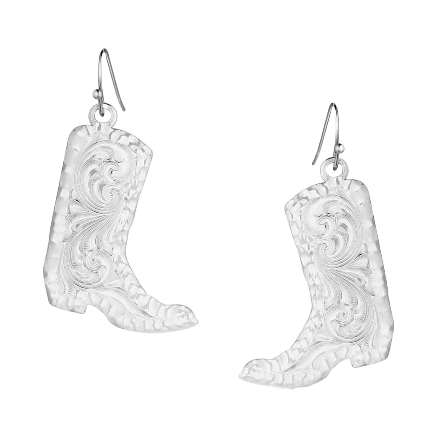 Montana Silversmith Ladies Chiseled Boot Silver Earrings ER5668