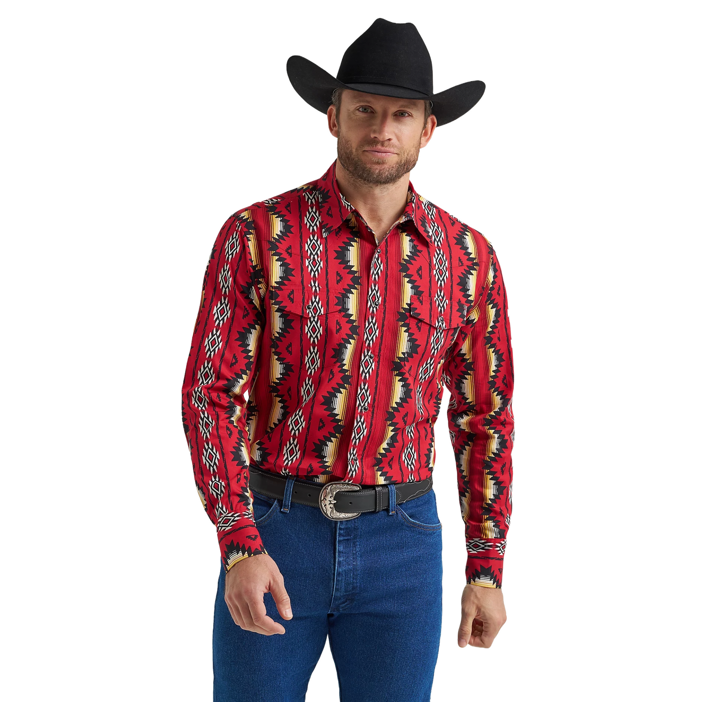 Wrangler Men's Checotah® Red Multi Western Snap Shirt 112369430