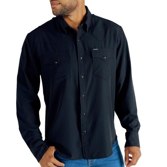 Tecovas Men's Performance Classic Black Button Down Shirt 40361BLK