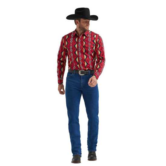 Wrangler Men's Checotah® Red Multi Western Snap Shirt 112369430