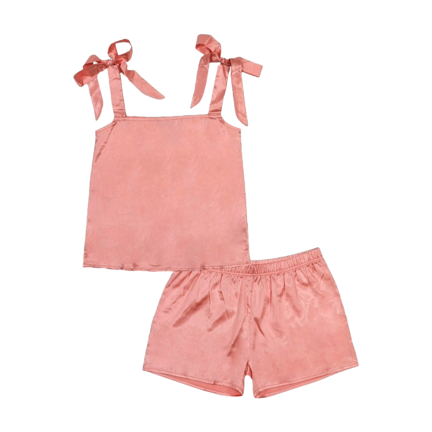Simply Southern Ladies Light Pink Silky Pajama Set 0214-PJ-SET-TIE-LTPNK