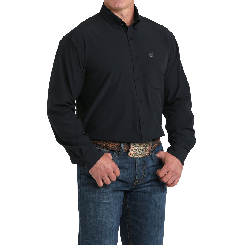 Cinch Men's Arenaflex Long Sleeve Black Button Down Shirt MTW1862039