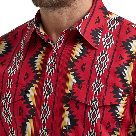 Wrangler Men's Checotah® Red Multi Western Snap Shirt 112369430