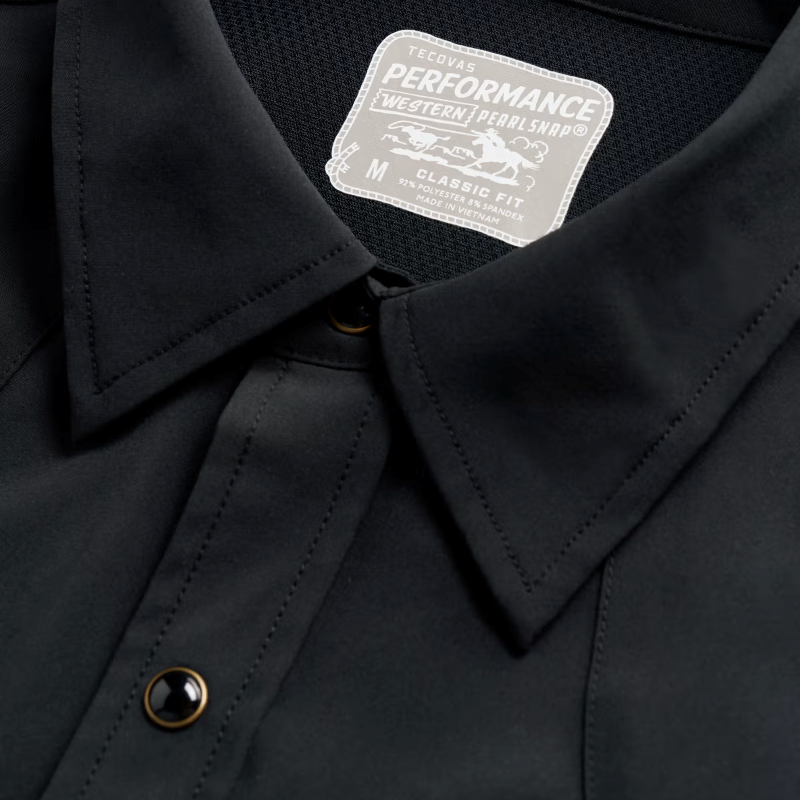 Tecovas Men's Performance Classic Black Button Down Shirt 40361BLK