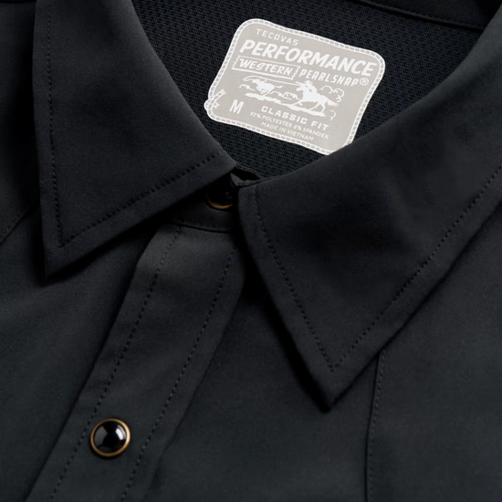 Tecovas Men's Performance Classic Black Button Down Shirt 40361BLK