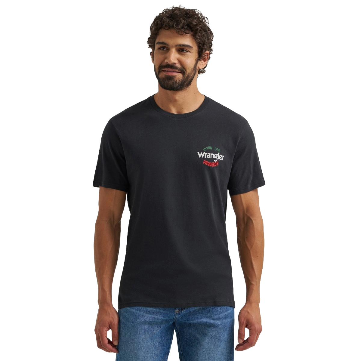 Wrangler Men's Vivan Los Vaqueros Jet Black Graphic T-Shirt 112365306