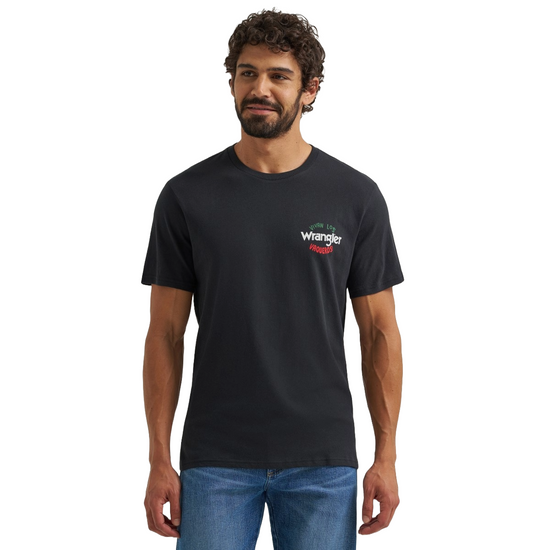 Wrangler Men's Vivan Los Vaqueros Jet Black Graphic T-Shirt 112365306