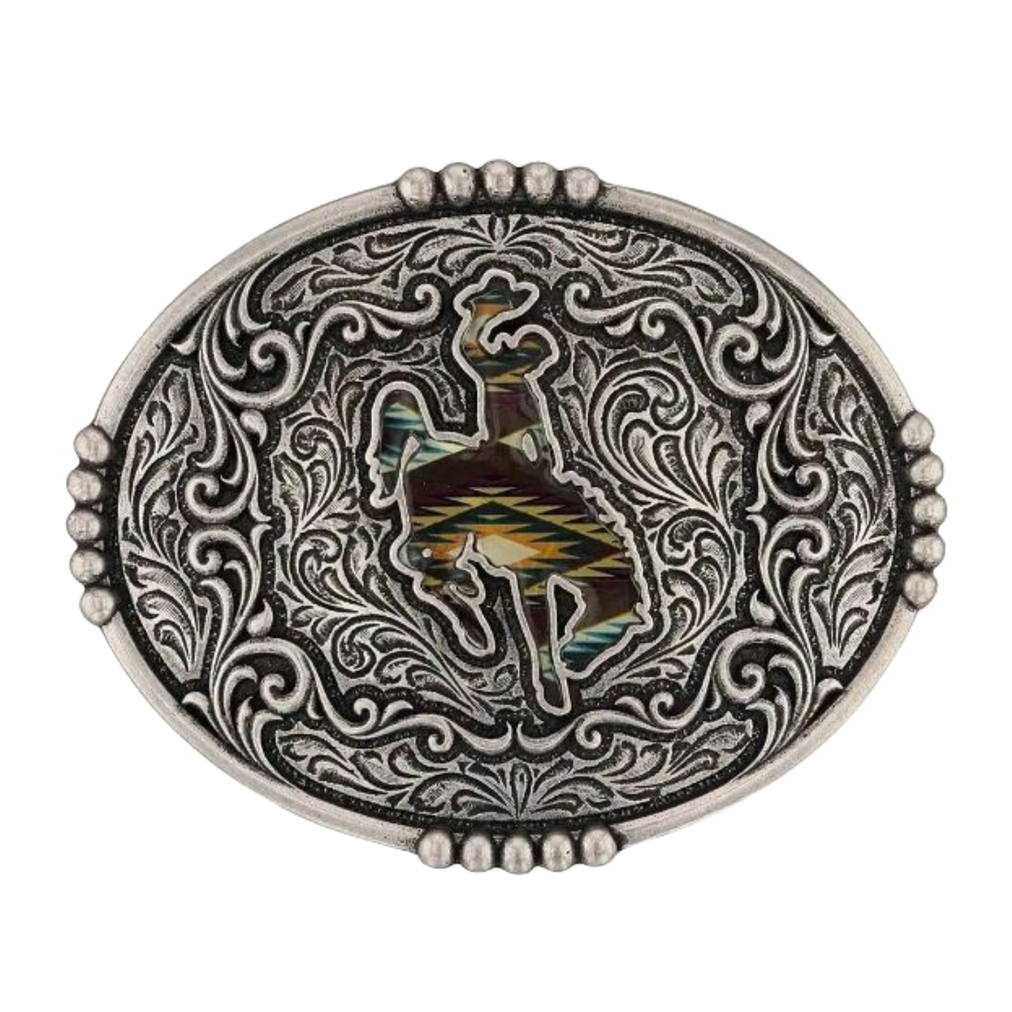Montana Silversmith Men's Sunrise Bronc Attitude Silver Buckle A988S