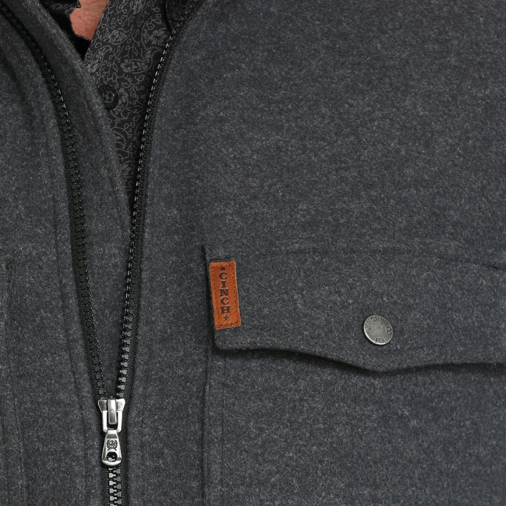 Cinch Men's Charcoal Grey Zip Shirt Jacket MWJ1907003