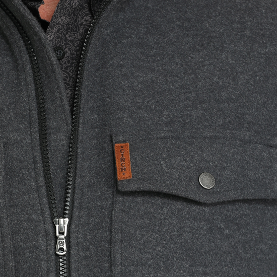 Cinch Men's Charcoal Grey Zip Shirt Jacket MWJ1907003