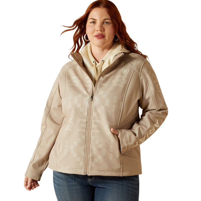 Ariat Ladies Logo Southwest Cross Stitch Softshell Jacket 10062212