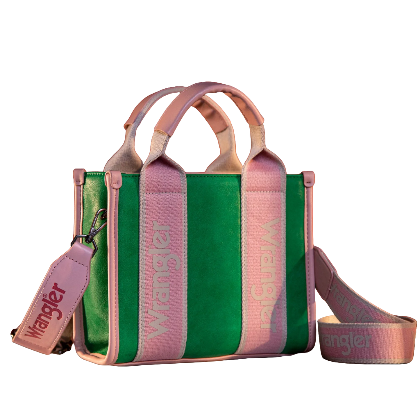 Wrangler Ladies Color Block Green Small Tote Crossbody Bag WG2202-292GN