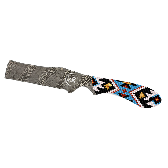 Whiskey Bent Sky Bead Damascus Blade Bullcutter Knife WB47-06