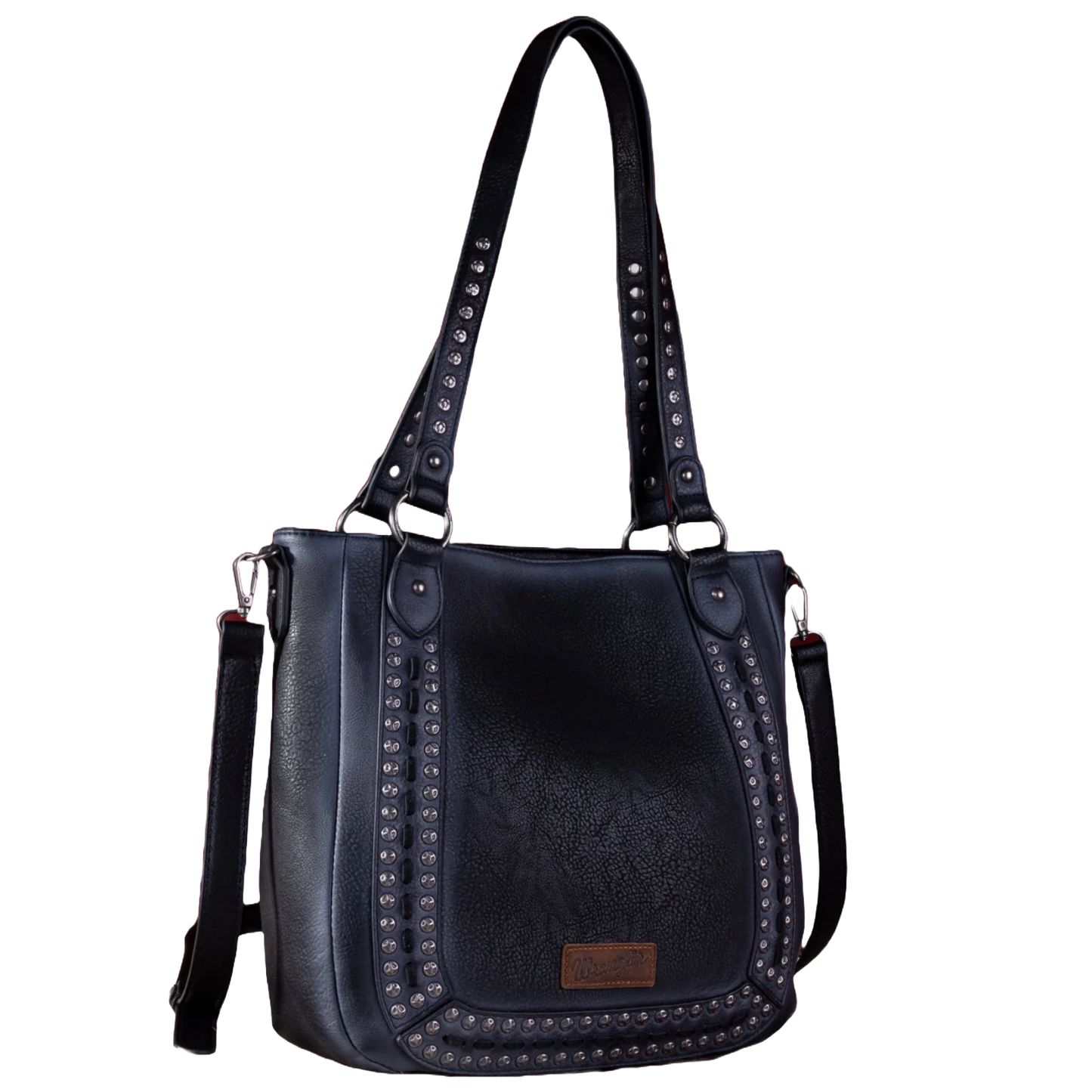 Wrangler Ladies Rivets Concealed Carry Oversize Brown Crossbody Tote Bag WG64-G2002BK