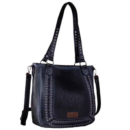 Wrangler Ladies Rivets Concealed Carry Oversize Brown Crossbody Tote Bag WG64-G2002BK