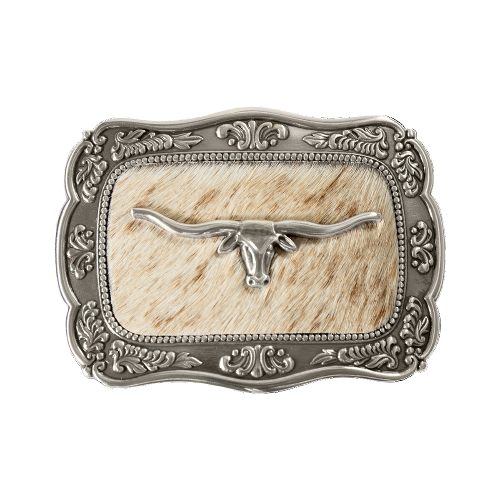 Blazin Roxx Ladies Scallop Long Horn Calf Hair Belt Buckle 37951