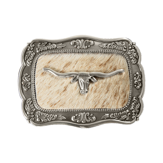Blazin Roxx Ladies Scallop Long Horn Calf Hair Belt Buckle 37951