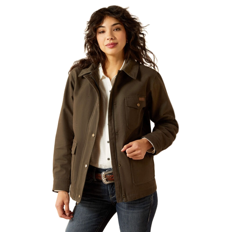 Ariat Ladies Western Earth Brown Canvas Chore Jacket 10062305