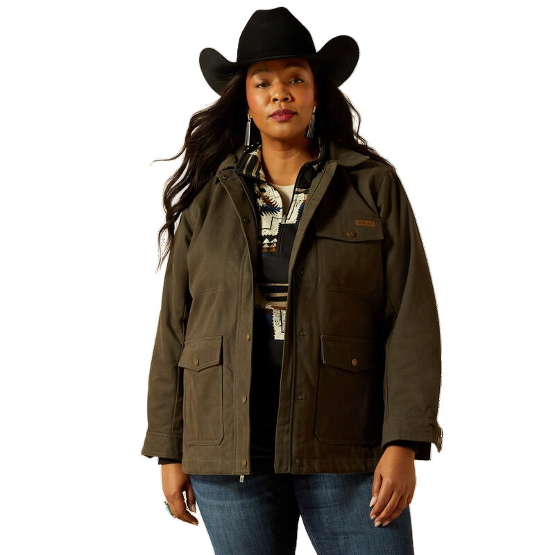 Ariat Ladies Western Earth Brown Canvas Chore Jacket 10062305