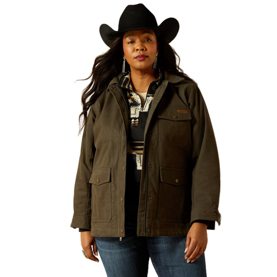 Ariat Ladies Western Earth Brown Canvas Chore Jacket 10062305