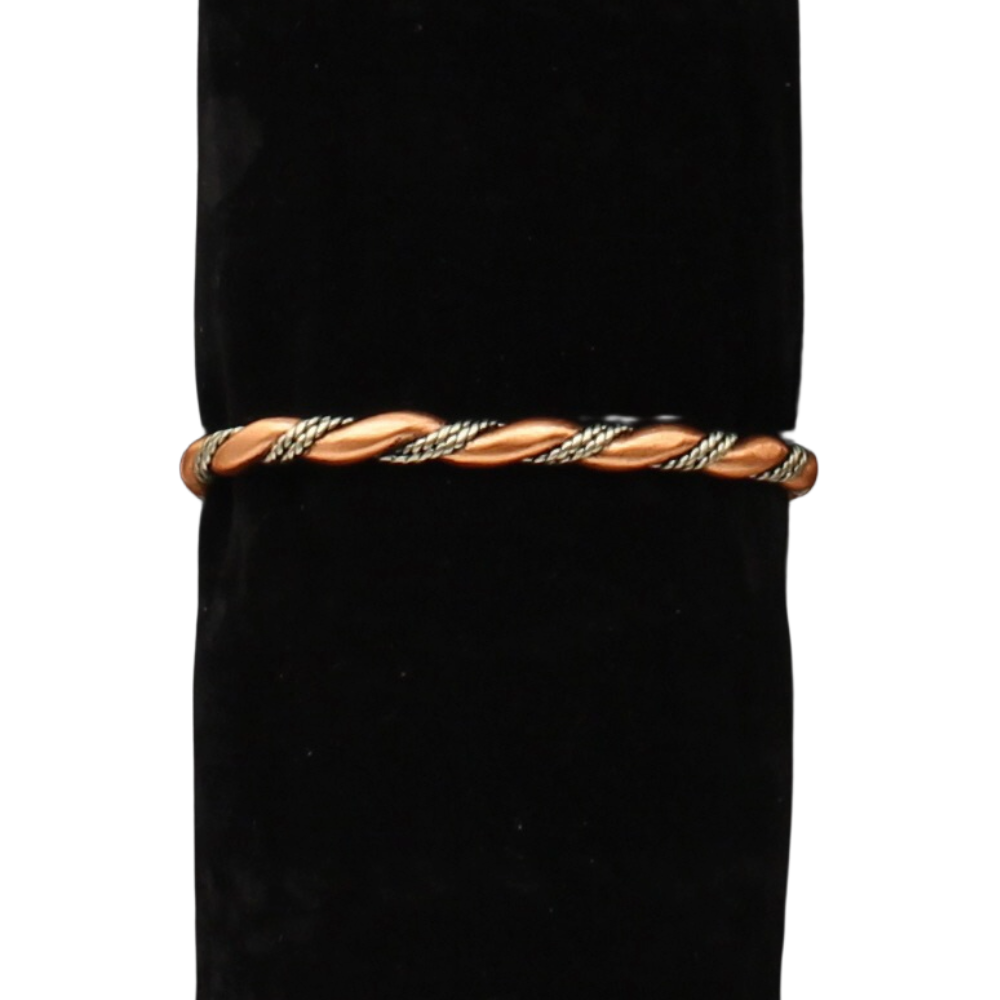 Silver Strike Men's Twisted Rope Silver & Copper Bracelet D47814