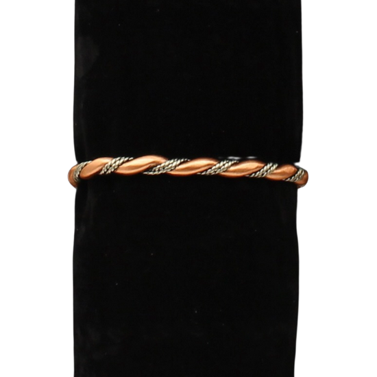 Silver Strike Men's Twisted Rope Silver & Copper Bracelet D47814
