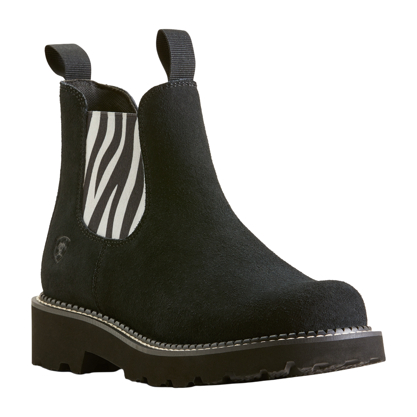 Ariat Ladies Fatbaby Chelsea Black Zebra Western Boot 10054099