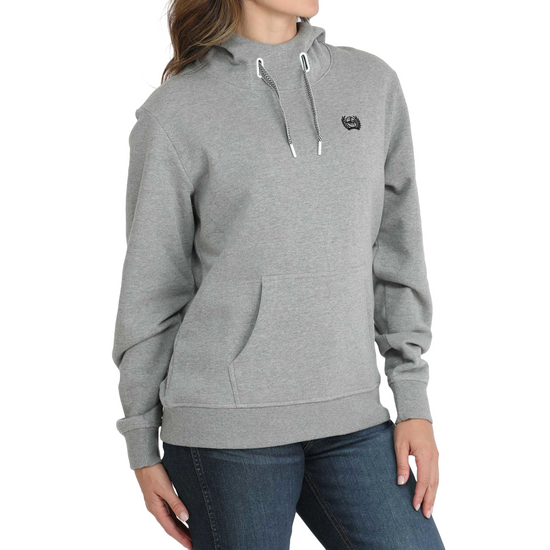 Cinch Ladies Heather Grey Embroidered Logo Hoodie MAK7914001