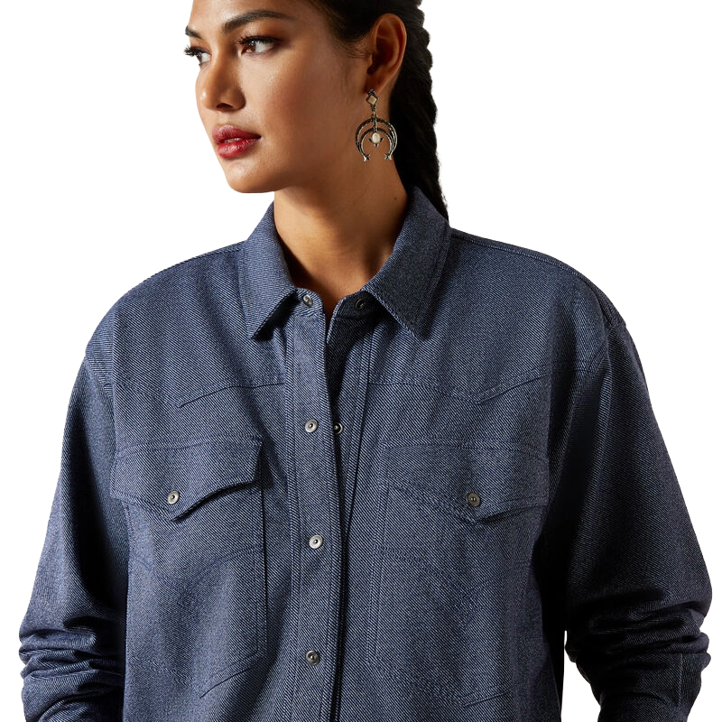 Ariat Ladies Mercantile Indigo Dark Denim Shirt Jacket 10062791