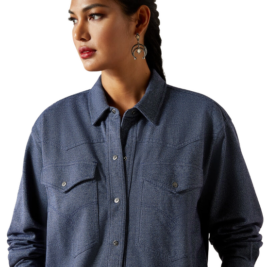 Ariat Ladies Mercantile Indigo Dark Denim Shirt Jacket 10062791