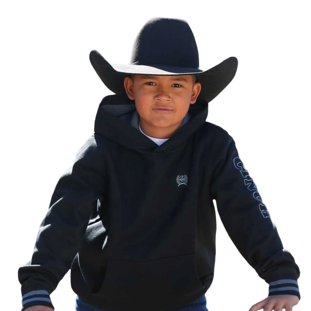 Cinch Youth Boy's Black Fleece Pullover Hoodie MWK7510010
