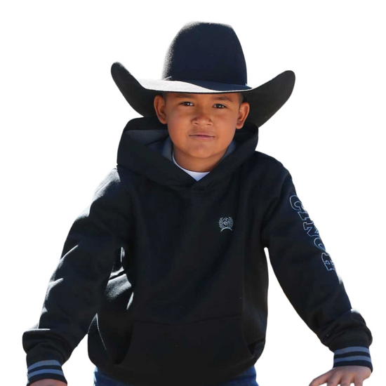 Cinch Youth Boy's Black Fleece Pullover Hoodie MWK7510010